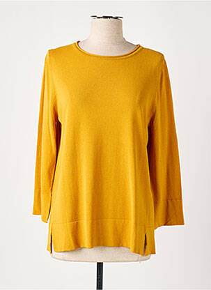 Pull stretch manches 3/4 jaune MARIA BELLENTANI femme
