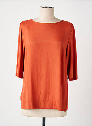Blouse col rond manches 3/4 orange MARIA BELLENTANI femme