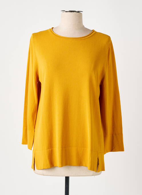 Pull stretch manches 3/4 jaune MARIA BELLENTANI femme