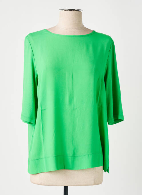 Blouse col rond manches 3/4 vert MARIA BELLENTANI femme