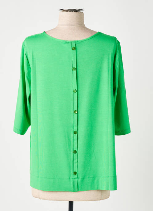 Blouse col rond manches 3/4 vert MARIA BELLENTANI femme