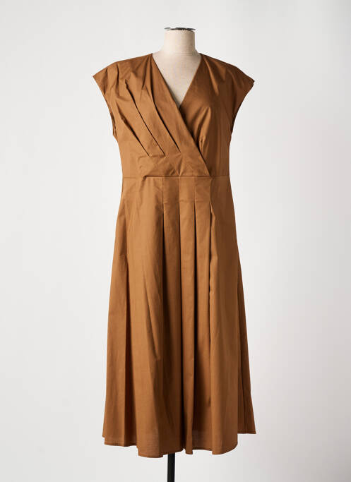 Robe longue marron MARIA BELLENTANI pour femme