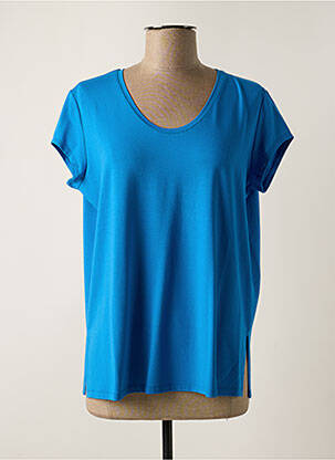 Top tissage jersey manches courtes bleu MARIA BELLENTANI femme