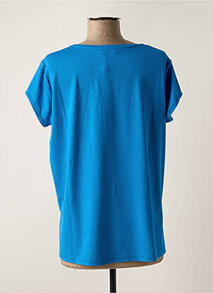 Top tissage jersey manches courtes bleu MARIA BELLENTANI femme