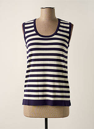 Pull resserrée sur le bas sans manche bleu MARIA BELLENTANI femme