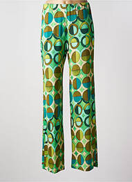 Pantalon large coupe fluide taille haute vert MARIA BELLENTANI femme