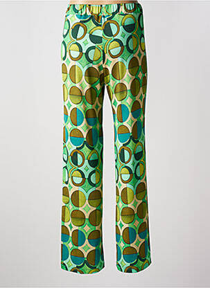 Pantalon large coupe fluide taille haute vert MARIA BELLENTANI femme