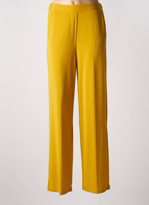 Pantalon droit stretch taille haute jaune MARIA BELLENTANI femme