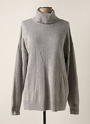 Pull col roulé tissage côtelé manches longues gris CECIL femme