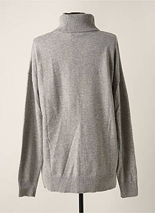 Pull col roulé tissage côtelé manches longues gris CECIL femme
