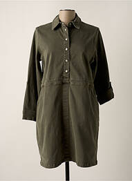 Robe mi-longue manches longues manches longues vert CECIL femme