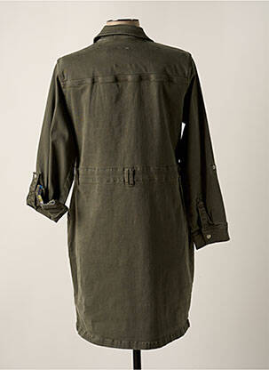 Robe mi-longue manches longues manches longues vert CECIL femme
