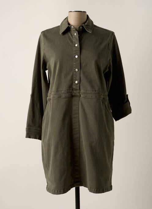 Robe mi-longue manches longues manches longues vert CECIL femme