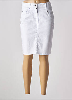 Jupe mi-longue taille normale blanc CECIL femme