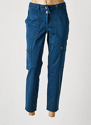 Pantalon 7/8 tissage popeline taille normale bleu CECIL femme