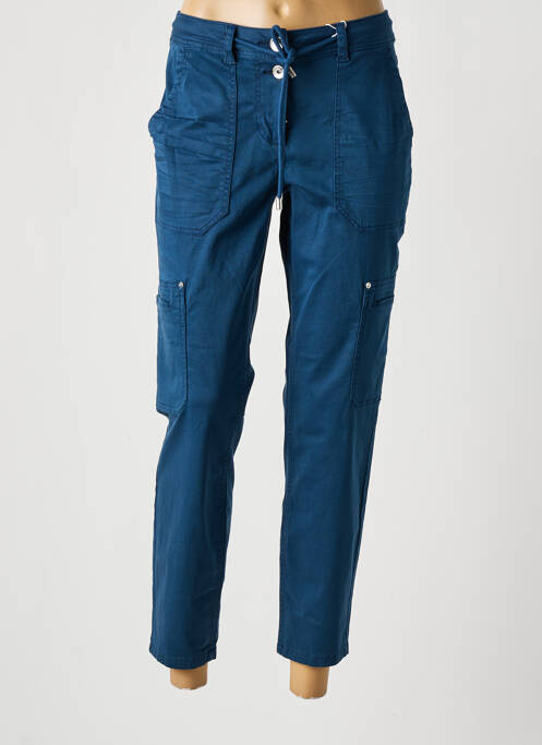 Pantalon 7/8 tissage popeline taille normale bleu CECIL femme