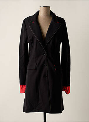 Manteau long coupe cintrée sans capuche noir CYCLAMELLE femme