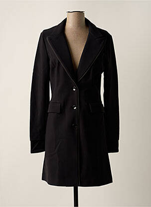 Manteau long coupe cintrée sans capuche noir CYCLAMELLE femme