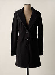 Manteau long coupe cintrée sans capuche noir CYCLAMELLE femme