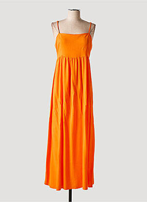 Robe longue manches bretelles ajustables fines bretelles orange TIFFOSI femme