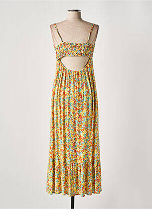 Robe longue imprimé fleurs fines bretelles jaune TIFFOSI femme