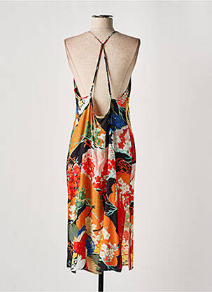 Robe mi-longue imprimé fleurs fines bretelles rouge SUPERDRY femme