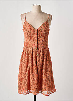 Robe mi-longue doublure fines bretelles marron MOLLY BRACKEN femme