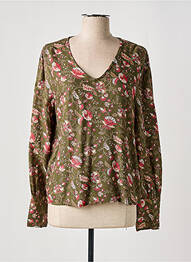 Blouse imprimé fleurs manches longues vert ONLY femme