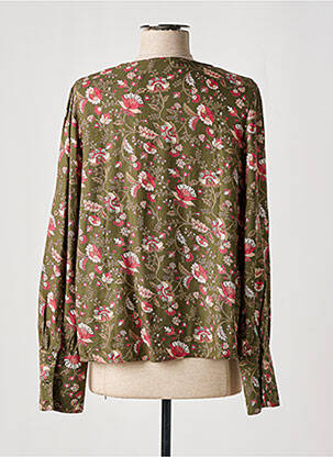 Blouse imprimé fleurs manches longues vert ONLY femme