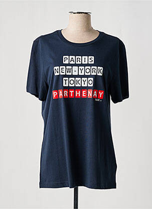 T-shirt coupe droite manches courtes bleu KAPITALES homme