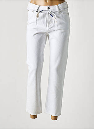 Jeans coupe droite taille haute taille haute blanc TEDDY SMITH femme