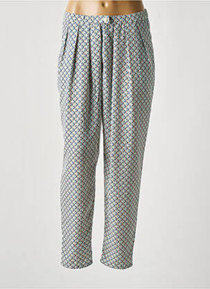 Pantalon droit coupe carotte taille haute bleu MOLLY BRACKEN femme