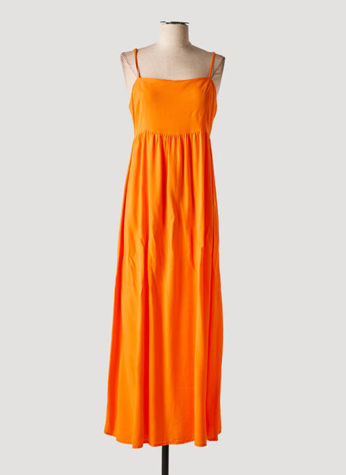 Robe longue manches bretelles ajustables fines bretelles orange TIFFOSI femme