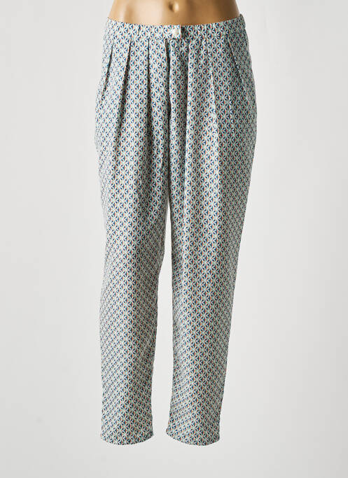 Pantalon droit coupe carotte taille haute bleu MOLLY BRACKEN femme