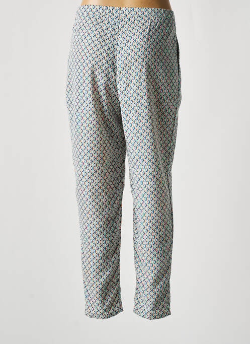 Pantalon droit coupe carotte taille haute bleu MOLLY BRACKEN femme