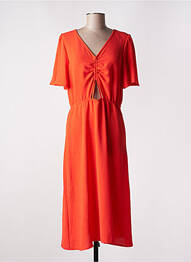 Robe longue manches courtes manches courtes orange EMA BLUE'S femme