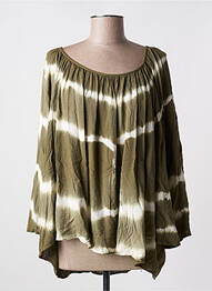 Blouse col rond manches longues vert JANIS & JOHN femme