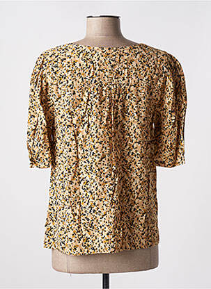 Blouse tissage popeline manches courtes beige GRACE & MILA femme
