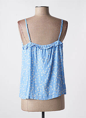 Chemisier tissage crêpe fines bretelles bleu GRACE femme