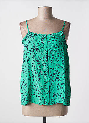 Chemisier tissage crêpe fines bretelles vert GRACE femme