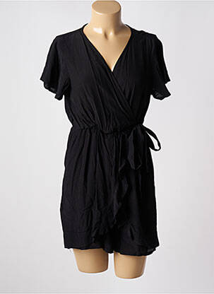 Combishort tissage crêpe manches courtes noir JANIS & JOHN femme