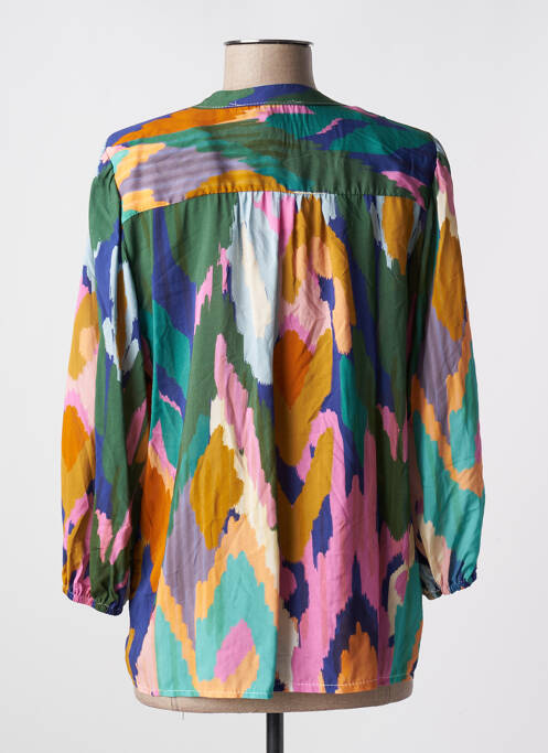 Blouse imprimé fantaisie manches 3/4 vert EMA BLUE'S femme