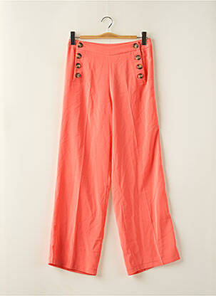 Pantalon large coupe fluide taille haute orange RUE DES ABBESSES femme