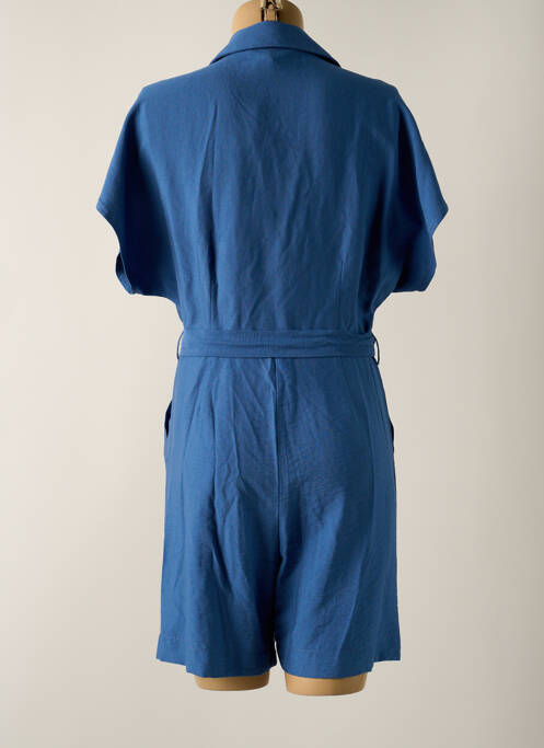 Combishort col chemisier manches courtes bleu JANIS & JOHN femme