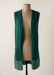 Gilet sans manche maille fine vert OLSEN femme