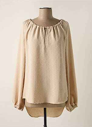 Tunique manches longues col rond beige PLEASE femme