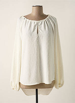 Tunique manches longues col rond blanc PLEASE femme