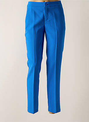 Pantalon chino fermeture zippée sous rabat boutonné taille normale bleu STREET ONE femme