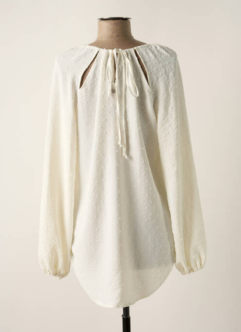 Tunique manches longues col rond blanc PLEASE femme