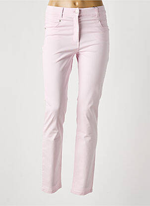 Pantalon slim tissage popeline taille haute rose OLSEN femme